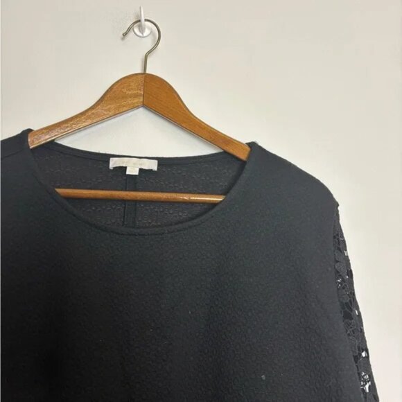 Eri + Ali for Anthropologie Delilah Black Long Sleeve Lace Top - Picture 5 of 7